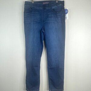 Gloria Vanderbilt Amanda Womens Pull On Slimming Jeans NWT Large Short Slim Leg